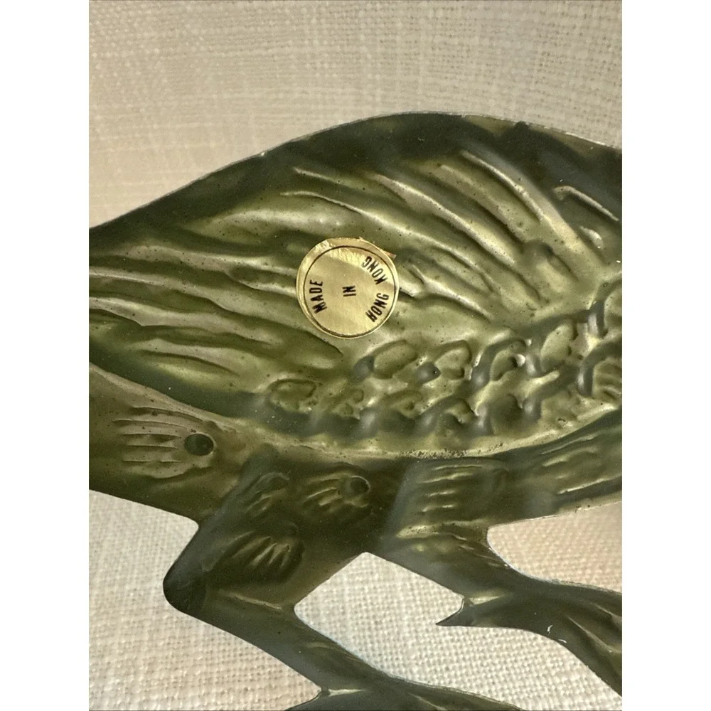 Set Of 4 Peacocks Wall Hangings Art Metal/Tin‎ Turquoise Blue/Gold Hong Kong